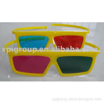 Anaglyph 3D glasses/3D plastic frame glasses/Magenta+Green 3D glasses